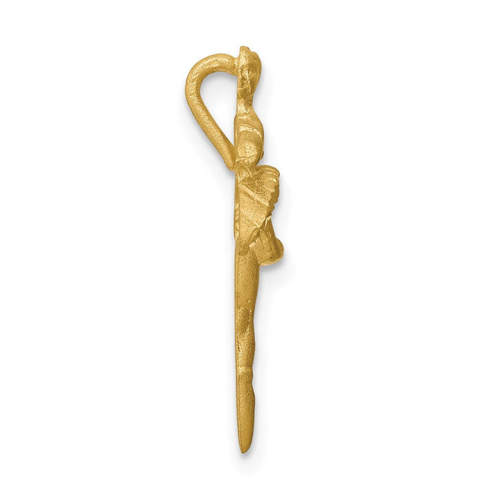 14K Brushed & Diamond-cut Mini Ballerina Chain Slide-D4628