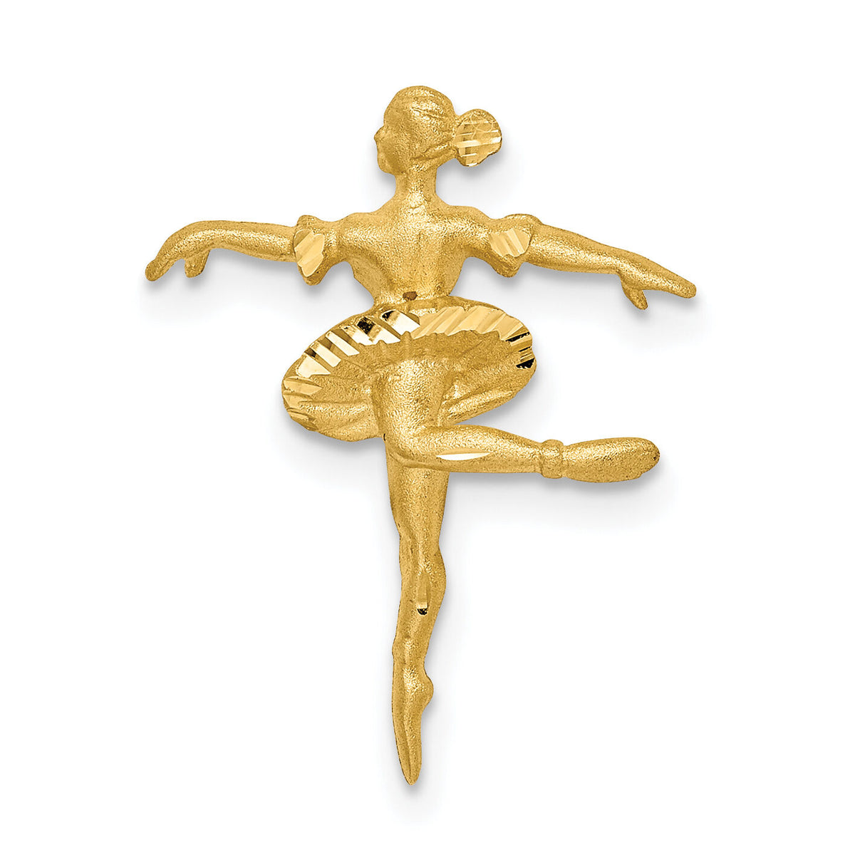 14K Brushed & Diamond-cut Mini Ballerina Chain Slide-D4628