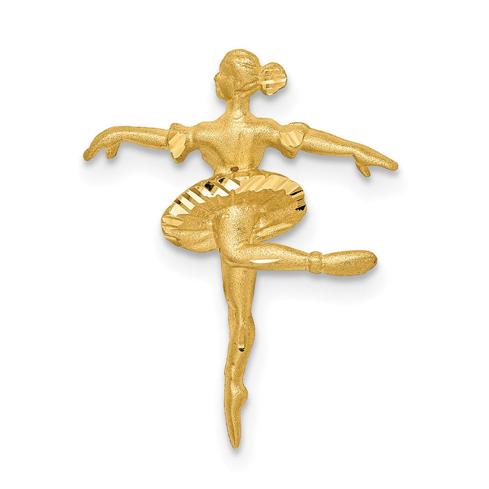 14K Brushed & Diamond-cut Mini Ballerina Chain Slide-D4628