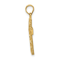 14K Polished Braided Cross Pendant-D4642