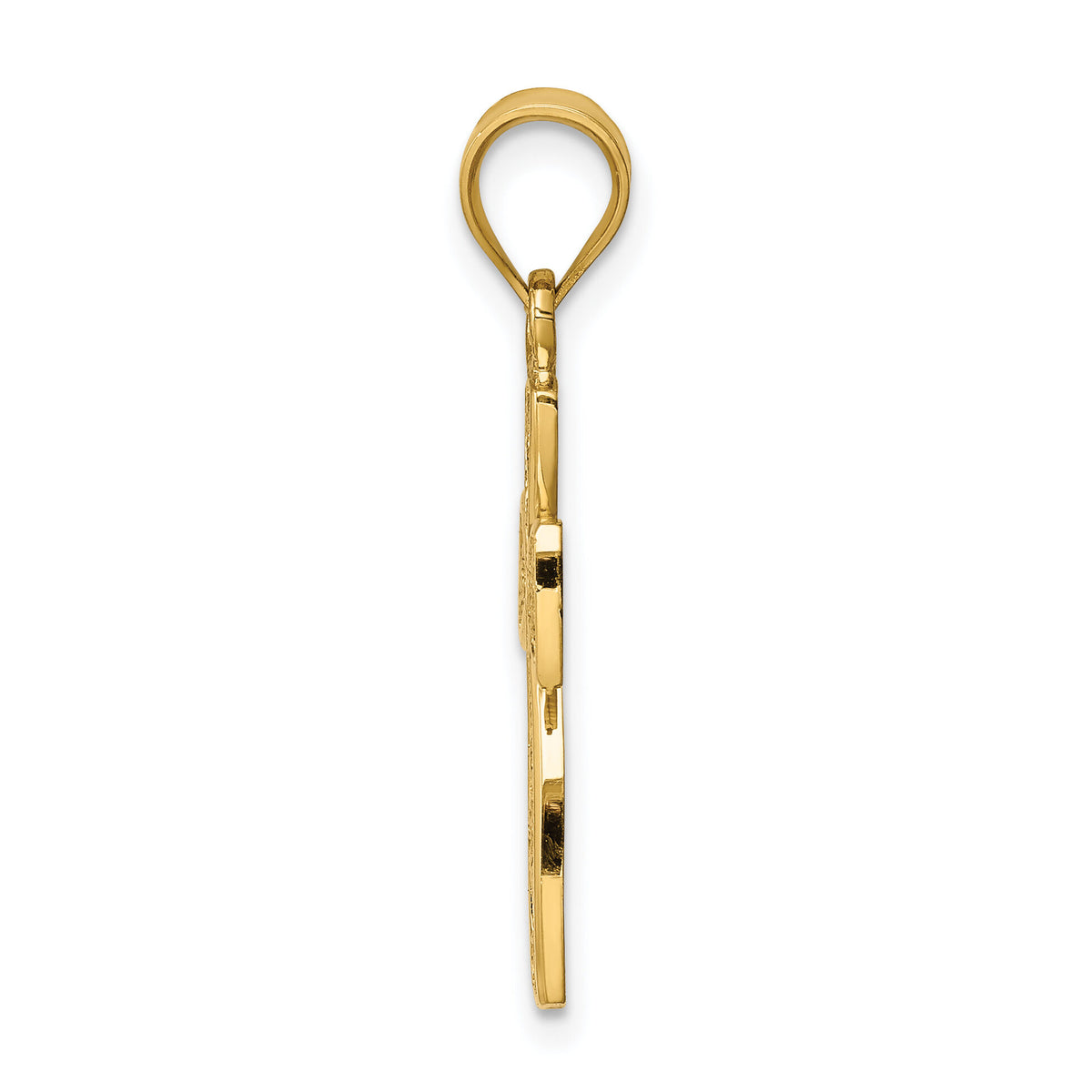 14K Polished Cross Pendant-D4644