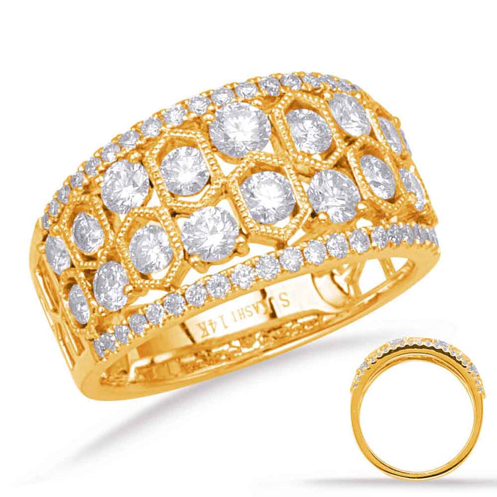 Yellow Gold Diamond Fashion Ring