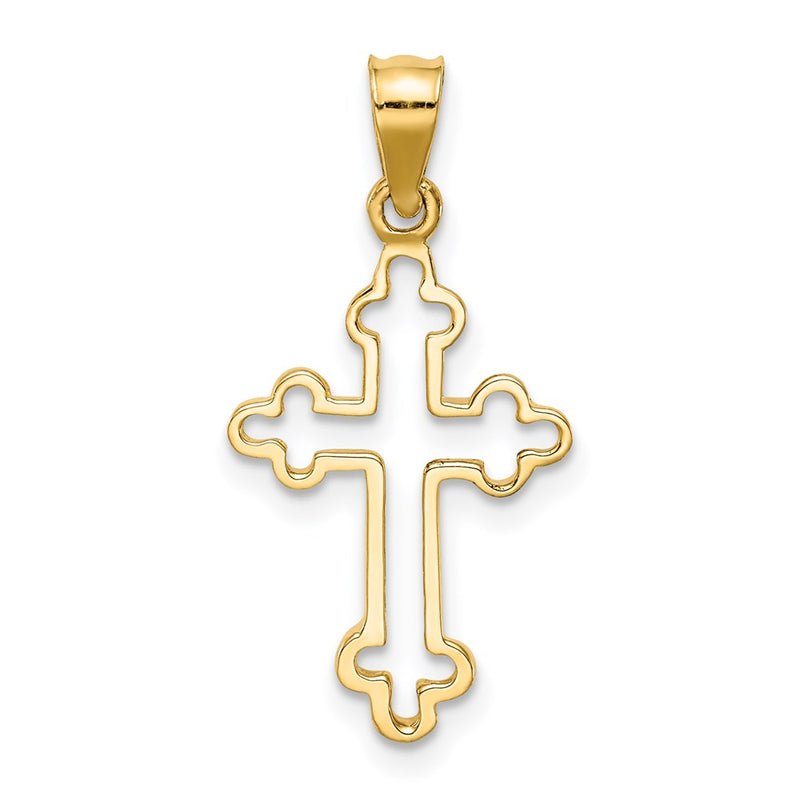 14K Polished Cross Pendant-D4652