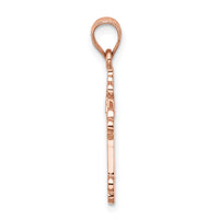 14K Rose Polished Cross Pendant-D4653