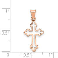 14K Rose Polished Cross Pendant-D4653