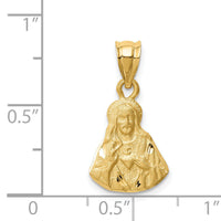 14K Brushed Diamond-Cut Jesus Pendant-D4671