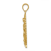 14K Polished & Textured Guadalupe Pendant-D4673