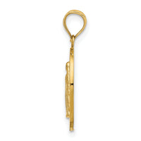 14K Polished Miraculous Medal Pendant-D4674