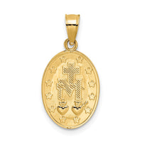 14K Polished Miraculous Medal Pendant-D4674