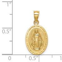 14K Polished Miraculous Medal Pendant-D4674