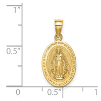14K Polished Miraculous Medal Pendant-D4674