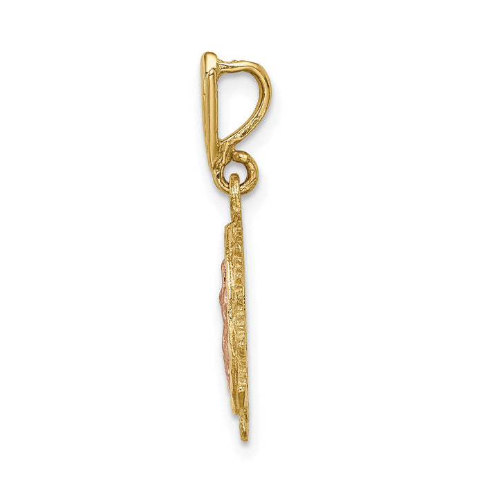 14K Two-tone Polished St. Mary Medal Pendant-D4676