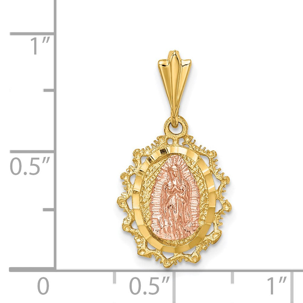 14K Two-tone Polished St. Mary Medal Pendant-D4676