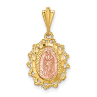 14K Two-tone Polished St. Mary Medal Pendant-D4676