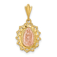 14K Two-tone Polished St. Mary Medal Pendant-D4676
