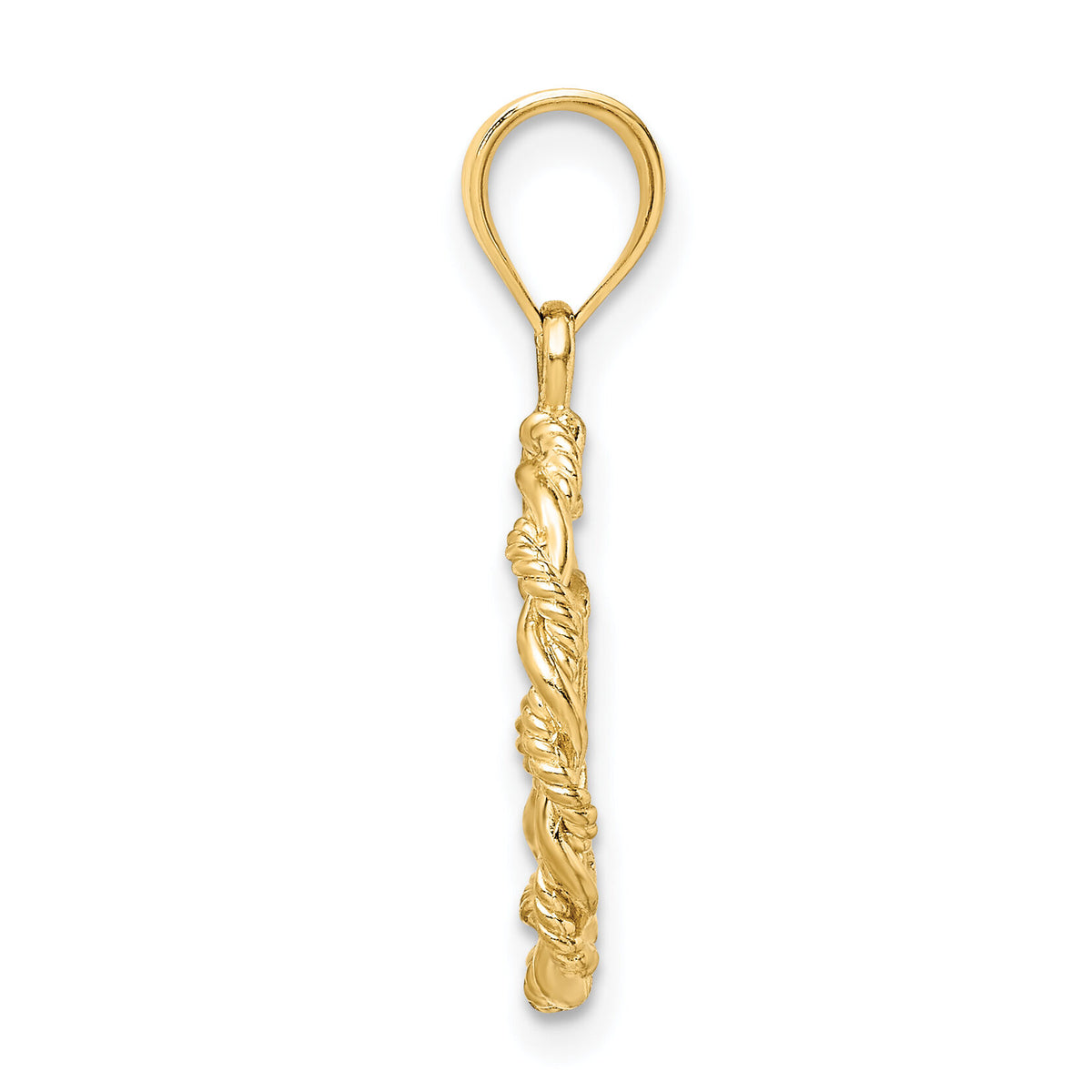 14K Brushed & Polished Diamond-cut Virgin Mary Pendant-D4680