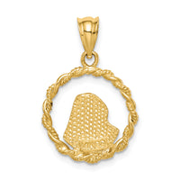 14K Brushed & Polished Diamond-cut Virgin Mary Pendant-D4680