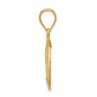 14K Brushed Diamond-Cut Virgin Mary Pendant-D4682