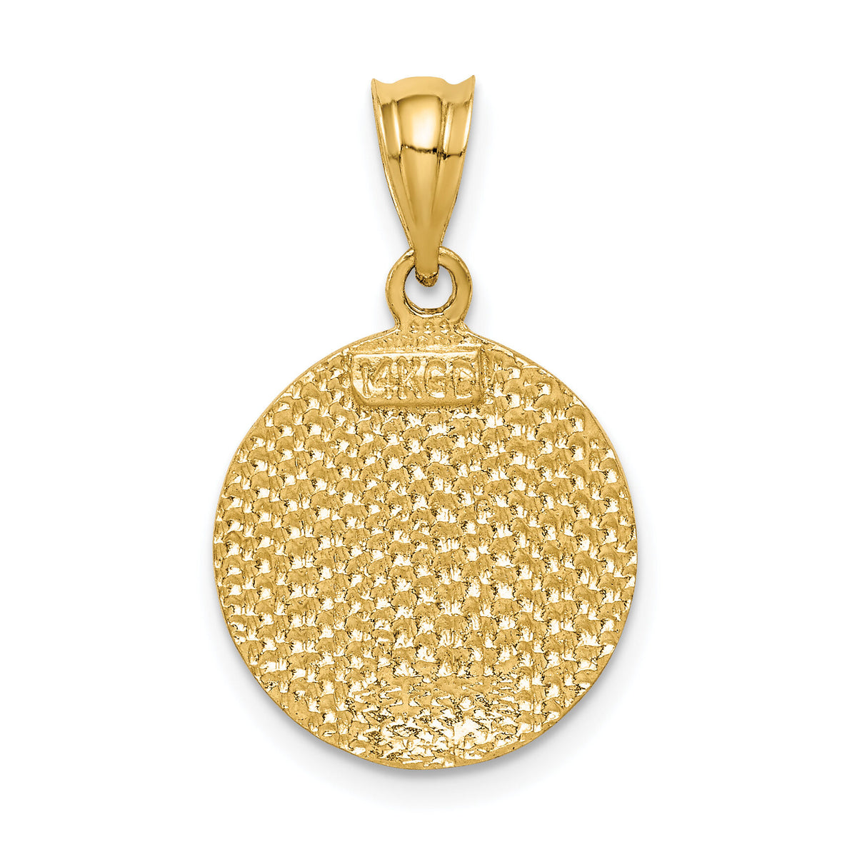 14K Brushed Diamond-Cut Virgin Mary Pendant-D4682