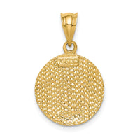 14K Brushed Diamond-Cut Virgin Mary Pendant-D4682