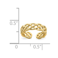 14K Polished Braided Toe Ring-D4694