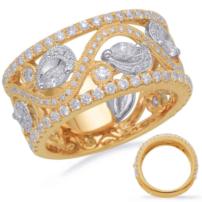 Yellow & White Gold Diamond Fashion Ring
