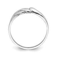 14K White Polished Wave Ring-D4708