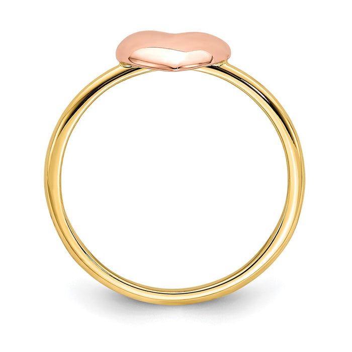 14K Two-tone Polished Heart Ring-D4720