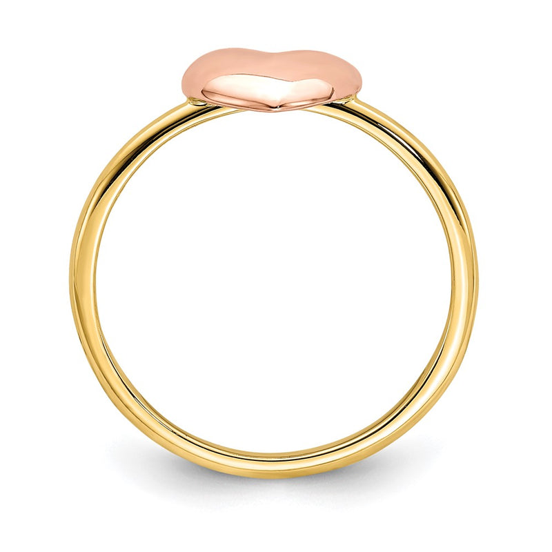 14K Two-tone Polished Heart Ring-D4720