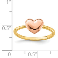 14K Two-tone Polished Heart Ring-D4720