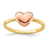 14K Two-tone Polished Heart Ring-D4720