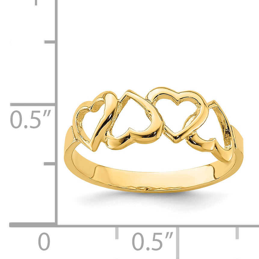 14K Polished Heart Ring-D4721