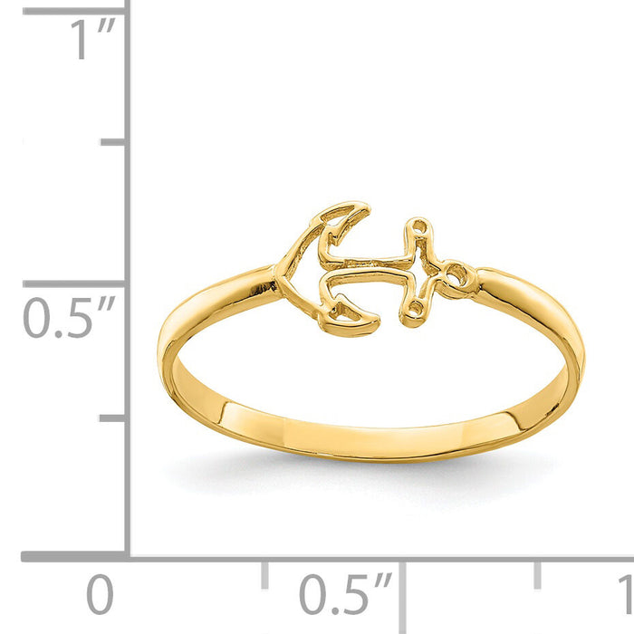 14K Polished Anchor Ring-D4723