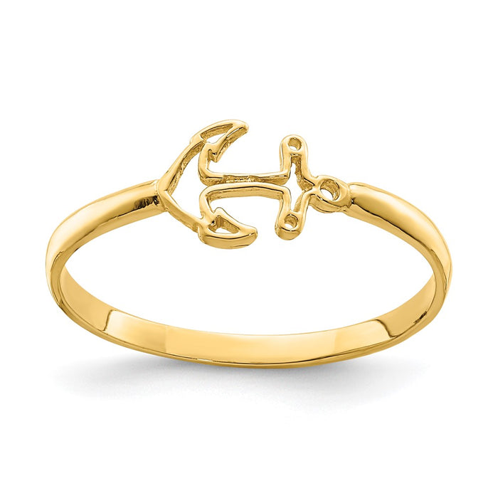 14K Polished Anchor Ring-D4723