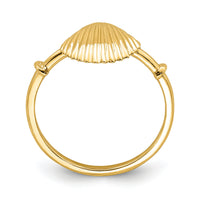 14K Polished Shell Ring-D4729