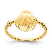 14K Polished Shell Ring-D4729