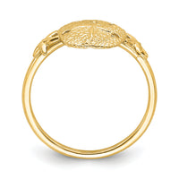 14K Polished Sand Dollar Ring-D4730