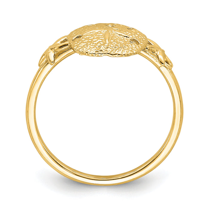 14K Polished Sand Dollar Ring-D4730
