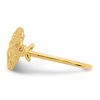 14K Polished Sand Dollar Ring-D4730