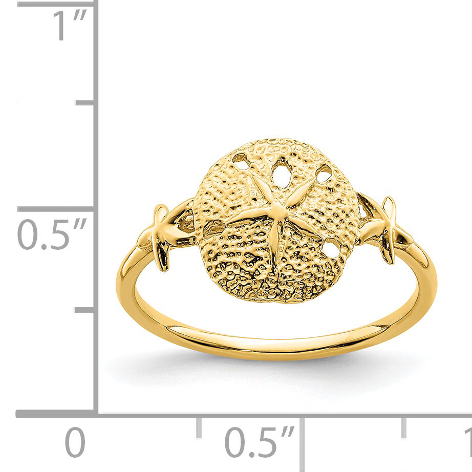 14K Polished Sand Dollar Ring-D4730