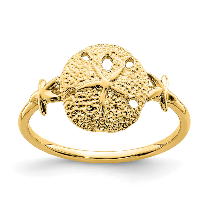 14K Polished Sand Dollar Ring-D4730