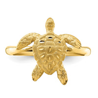 14K Brushed & Polished D/C Turtle Ring-D4731