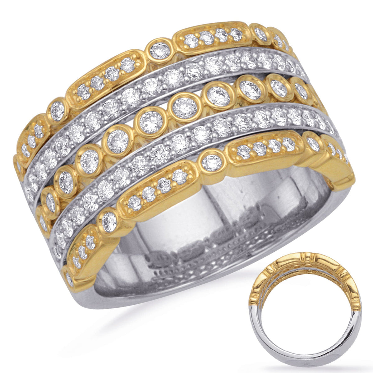 Yellow & White Gold Diamond Fashion Ring