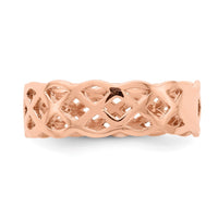 14K Rose Polished Weave Ring-D4733