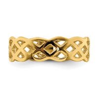 14K Polished Weave Ring-D4734