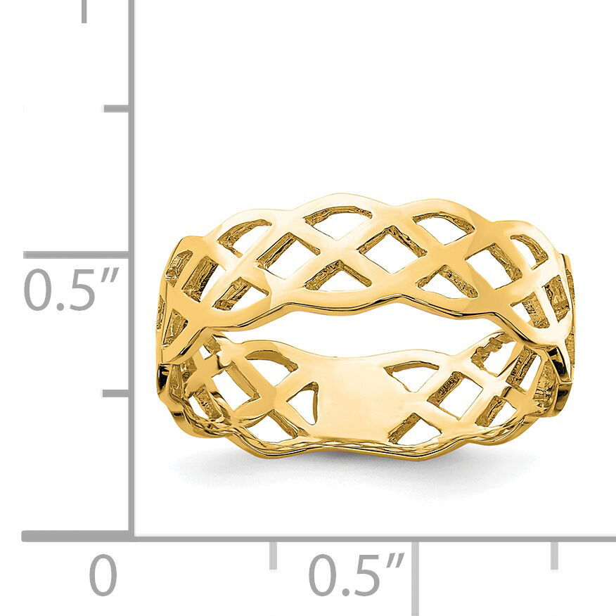14K Polished Weave Ring-D4734