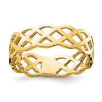 14K Polished Weave Ring-D4734