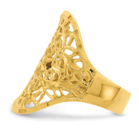 14K Polished Filigree Ring-D4739