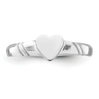 14K White Polished Heart Children's Ring-D4746