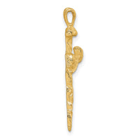 14K Polished Nail Cross Charm-D4755